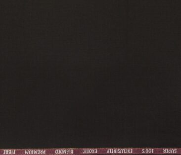 J.Hampstead Men's Poly Wool Super 100s Unstitched Solids Suiting Fabric (Dark Brown)