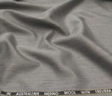 J.Hampstead Men's Poly Wool Super 100s Unstitched Self Design Suiting Fabric (Silver Grey)