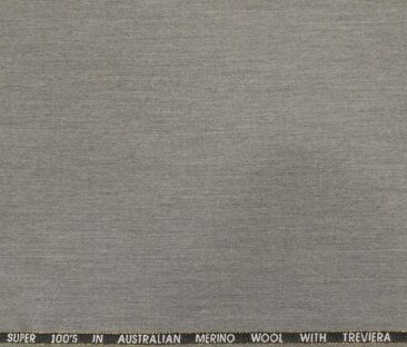 J.Hampstead Men's Poly Wool Super 100s Unstitched Self Design Suiting Fabric (Silver Grey)