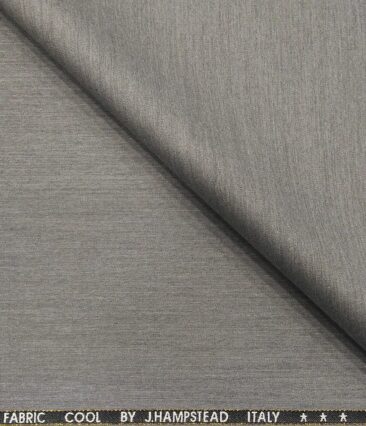 J.Hampstead Men's Poly Wool Super 100s Unstitched Self Design Suiting Fabric (Silver Grey)