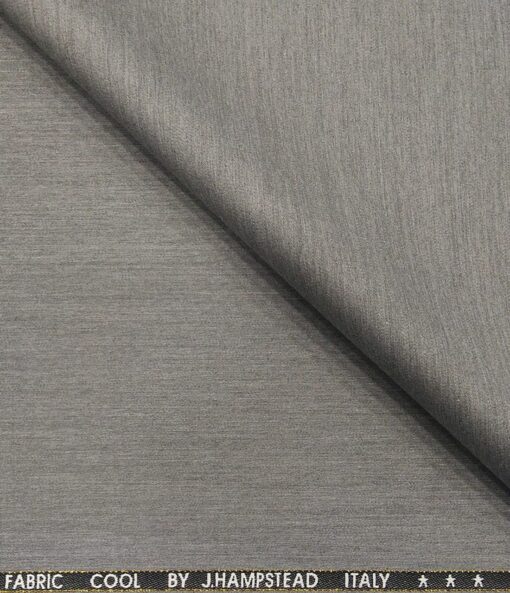 J.Hampstead Men's Poly Wool Super 100s Unstitched Self Design Suiting Fabric (Silver Grey)