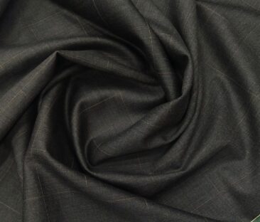 Raymond Men's Poly Wool TechnoSmart Unstitched 3 Meter Checks Suiting Fabric (Dark Grey)