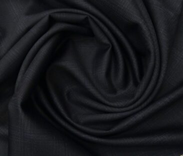 Raymond Men's Wool Super 70s Unstitched 3.25 Meter Self Checks Suiting Fabric (Dark Blue)