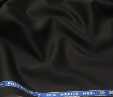 Raymond Men's Poly Wool Unstitched Solids Suiting Fabric (Black)