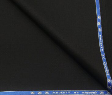 Raymond Men's Poly Wool Unstitched Solids Suiting Fabric (Black)