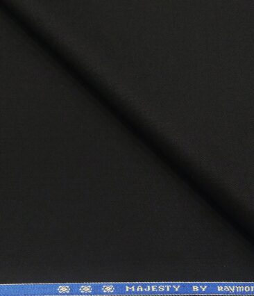 Raymond Men's Poly Wool Unstitched Solids Suiting Fabric (Black)