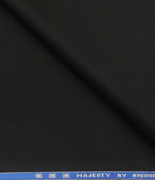 Raymond Men's Poly Wool Unstitched Solids Suiting Fabric (Black)