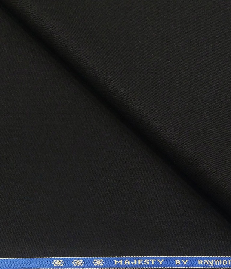 Raymond Men's Poly Wool Unstitched Solids Suiting Fabric (Black)