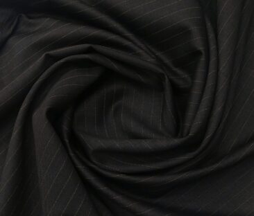 Vercelli Italy Men's Wool Super 120s Unstitched 3.25 Meter Brown Stripes Suiting Fabric (Black)