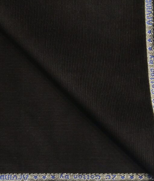 Arvind Men's Cotton Non-Stretchable Unstitched 1.50 Meter Corduroy Trouser Fabric (Dark Brown)