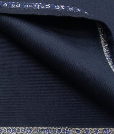 Arvind Men's Cotton Non-Stretchable Unstitched 1.50 Meter Corduroy Trouser Fabric (Dark Royal Blue)