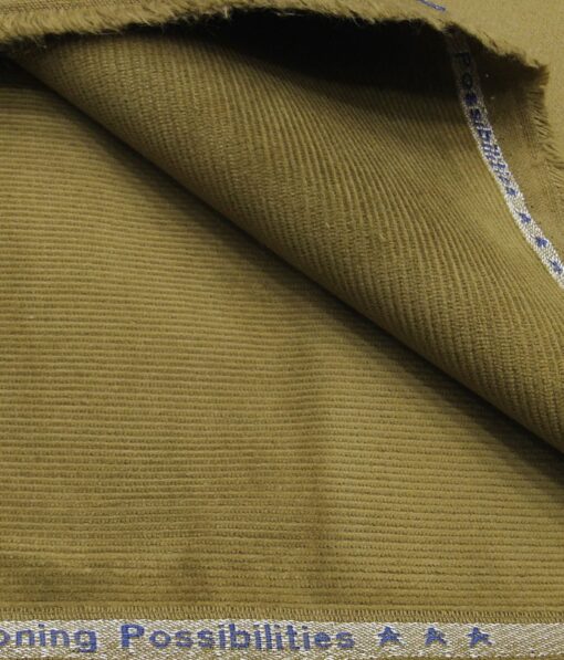 Arvind Men's Cotton Non-Stretchable Unstitched 1.50 Meter Corduroy Trouser Fabric (Fawn Beige)