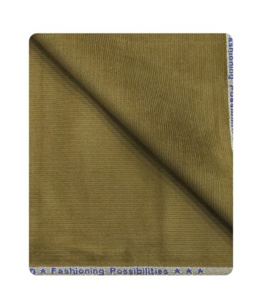 Arvind Men's Cotton Non-Stretchable Unstitched 1.50 Meter Corduroy Trouser Fabric (Fawn Beige)