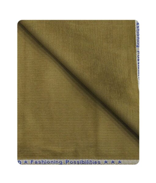 Arvind Men's Cotton Non-Stretchable Unstitched 1.50 Meter Corduroy Trouser Fabric (Fawn Beige)