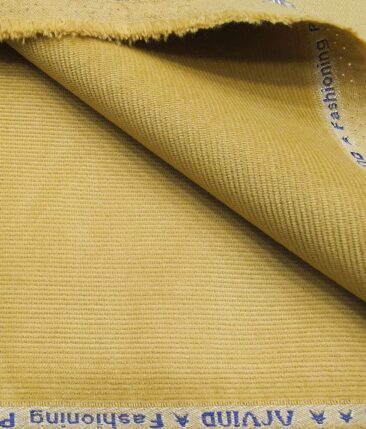 Arvind Men's Cotton Non-Stretchable Unstitched 1.50 Meter Corduroy Trouser Fabric (Macaroon Beige)