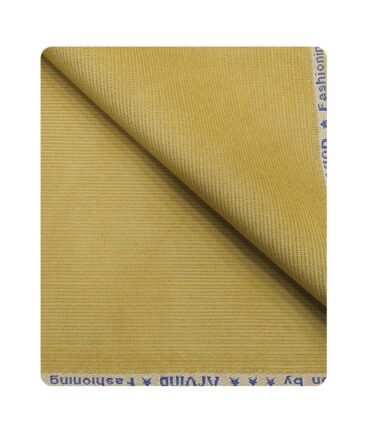 Arvind Men's Cotton Non-Stretchable Unstitched 1.50 Meter Corduroy Trouser Fabric (Macaroon Beige)