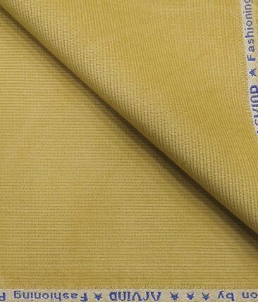 Arvind Men's Cotton Non-Stretchable Unstitched 1.50 Meter Corduroy Trouser Fabric (Macaroon Beige)