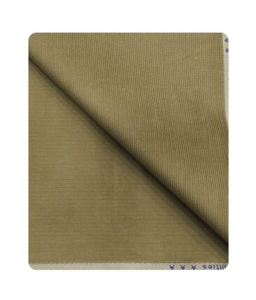 Arvind Men's Cotton Non-Stretchable Unstitched 1.50 Meter Corduroy Trouser Fabric (Oyster Beige)