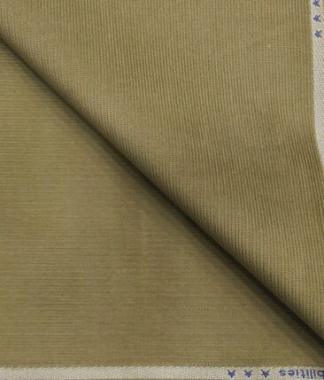 Arvind Men's Cotton Non-Stretchable Unstitched 1.50 Meter Corduroy Trouser Fabric (Oyster Beige)