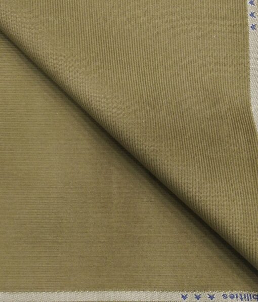 Arvind Men's Cotton Non-Stretchable Unstitched 1.50 Meter Corduroy Trouser Fabric (Oyster Beige)