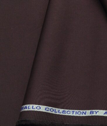 Arvind Men's Cotton Stretchable Unstitched 1.35 Meter Solid Satin Weave Trouser Fabric (Wine)