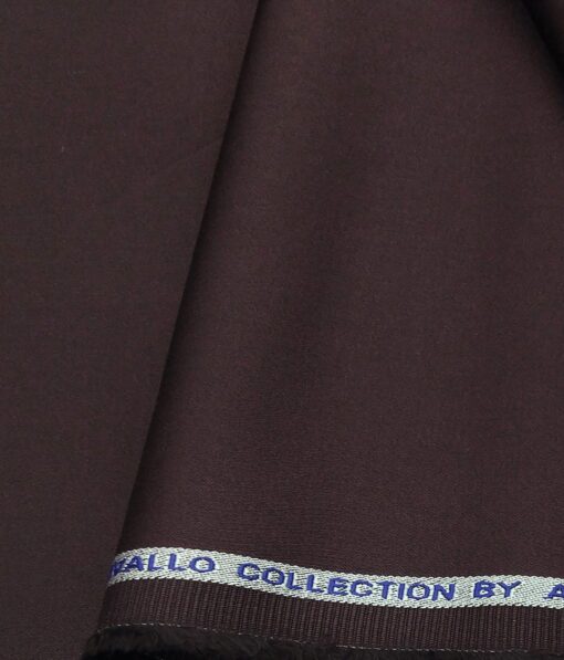 Arvind Men's Cotton Stretchable Unstitched 1.35 Meter Solid Satin Weave Trouser Fabric (Wine)