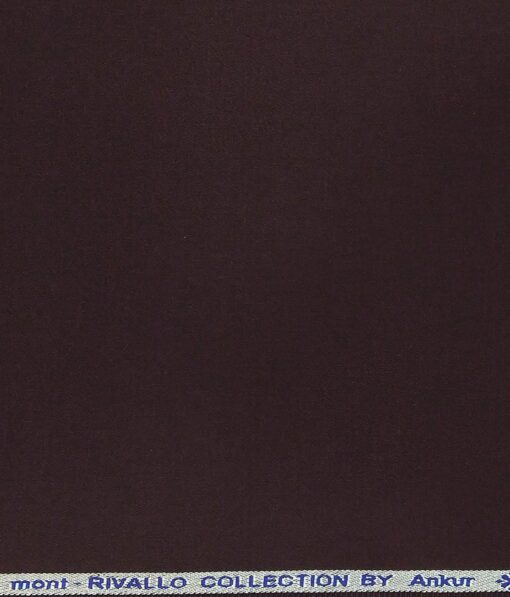 Arvind Men's Cotton Stretchable Unstitched 1.35 Meter Solid Satin Weave Trouser Fabric (Wine)