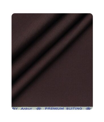 Arvind Men's Cotton Stretchable Unstitched 1.35 Meter Solid Satin Weave Trouser Fabric (Wine)