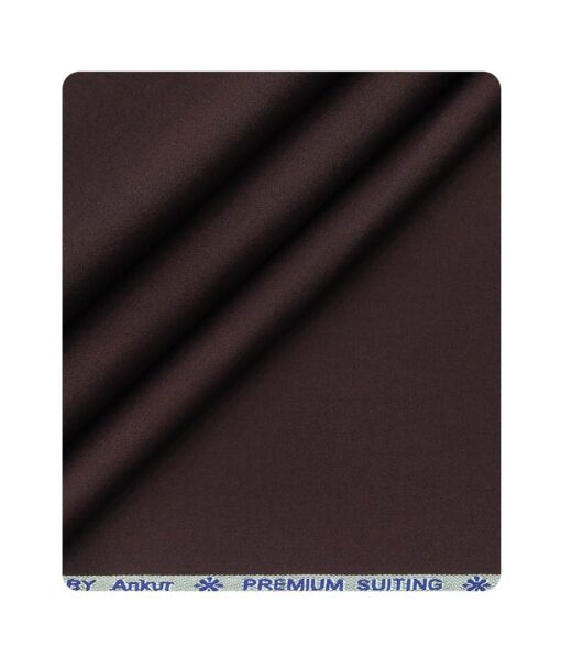 Arvind Men's Cotton Stretchable Unstitched 1.35 Meter Solid Satin Weave Trouser Fabric (Wine)
