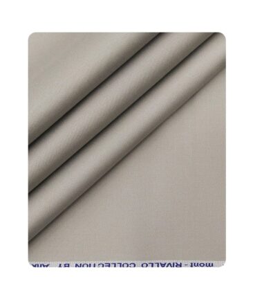 Arvind Men's Cotton Stretchable Unstitched 1.35 Meter Solid Satin Weave Trouser Fabric (Light Grey)