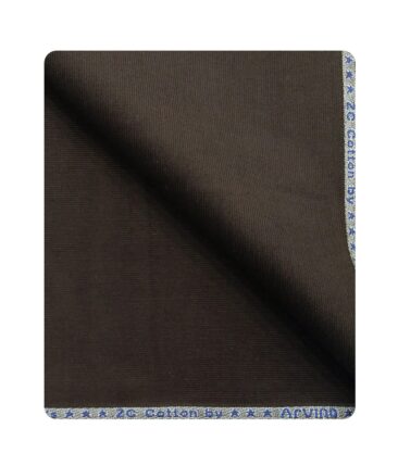 Arvind Men's Cotton Stretchable Unstitched 1.50 Meter Corduroy Trouser Fabric (Dark Brown)