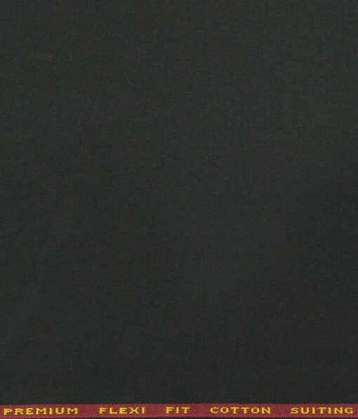 Arvind Men's Cotton Stretchable Unstitched 1.30 Meter Solid Twill Weave Trouser Fabric (Dark Green)