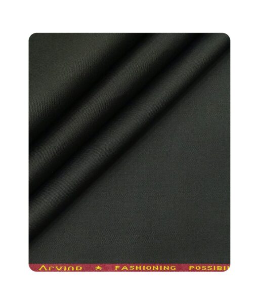 Arvind Men's Cotton Stretchable Unstitched 1.30 Meter Solid Twill Weave Trouser Fabric (Dark Green)