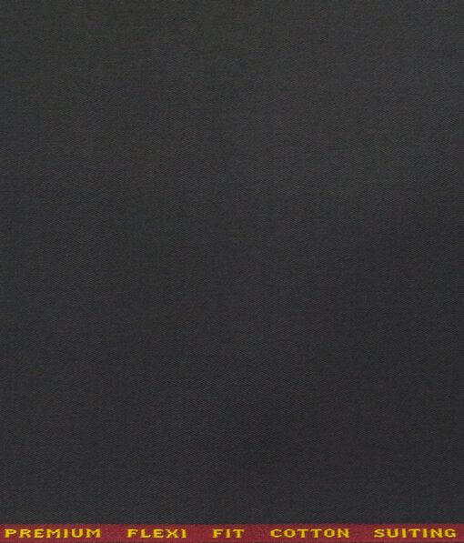 Arvind Men's Cotton Stretchable Unstitched 1.30 Meter Solid Twill Weave Trouser Fabric (Dark Grey)
