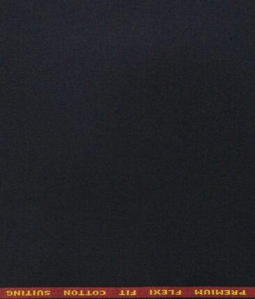 Arvind Men's Cotton Stretchable Unstitched 1.30 Meter Solid Twill Weave Trouser Fabric (Dark Navy Blue)