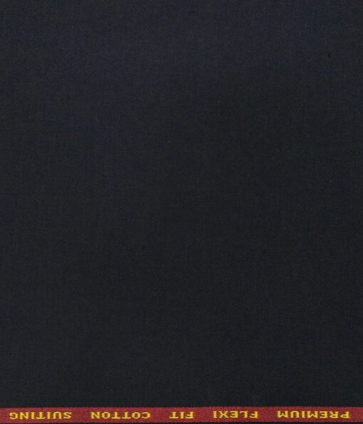 Arvind Men's Cotton Stretchable Unstitched 1.30 Meter Solid Twill Weave Trouser Fabric (Dark Navy Blue)