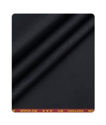 Arvind Men's Cotton Stretchable Unstitched 1.30 Meter Solid Twill Weave Trouser Fabric (Dark Navy Blue)