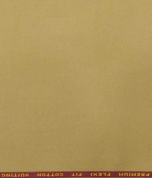 Arvind Men's Cotton Stretchable Unstitched 1.30 Meter Solid Twill Weave Trouser Fabric (Macaroon Beige)