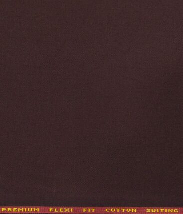 Arvind Men's Cotton Stretchable Unstitched 1.30 Meter Solid Twill Weave Trouser Fabric (Plum Purple)