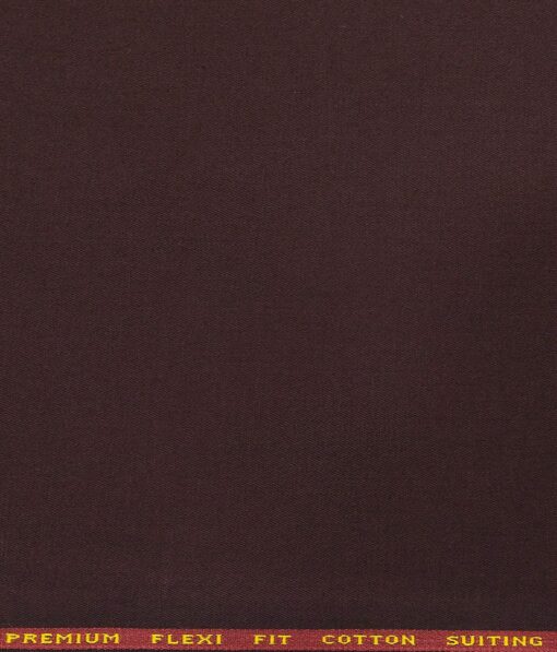 Arvind Men's Cotton Stretchable Unstitched 1.30 Meter Solid Twill Weave Trouser Fabric (Plum Purple)