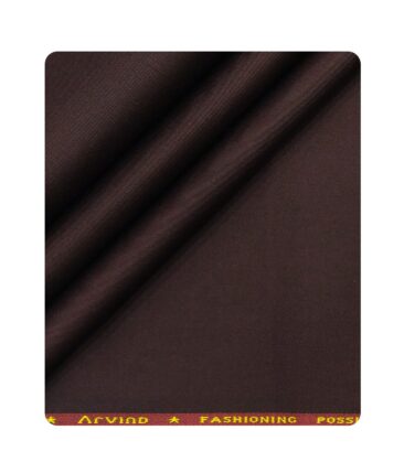 Arvind Men's Cotton Stretchable Unstitched 1.30 Meter Solid Twill Weave Trouser Fabric (Plum Purple)