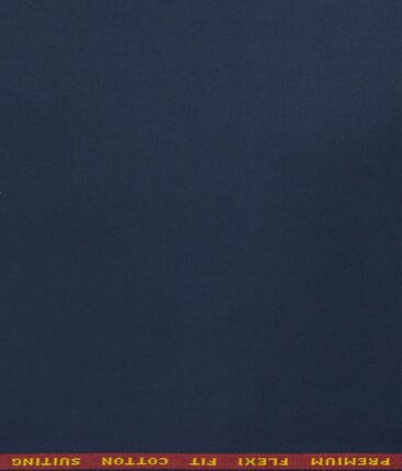 Arvind Men's Cotton Stretchable Unstitched 1.30 Meter Solid Twill Weave Trouser Fabric (Royal Blue)