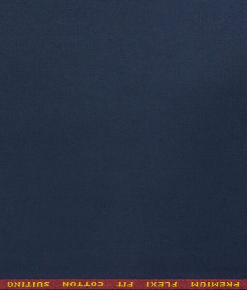 Arvind Men's Cotton Stretchable Unstitched 1.30 Meter Solid Twill Weave Trouser Fabric (Royal Blue)