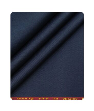 Arvind Men's Cotton Stretchable Unstitched 1.30 Meter Solid Twill Weave Trouser Fabric (Royal Blue)