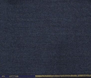OCM Men's Wool Herringbone Weave 2 Meter Unstitched Thick Tweed Reversible Jacketing & Blazer Fabric (Blue)