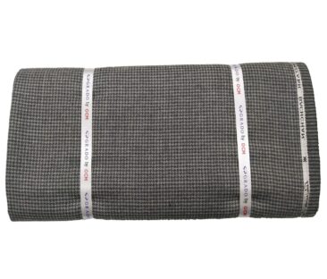 OCM Men's Wool Black Houndstooth Weave 2 Meter Unstitched Tweed Jacketing & Blazer Fabric (Grey)
