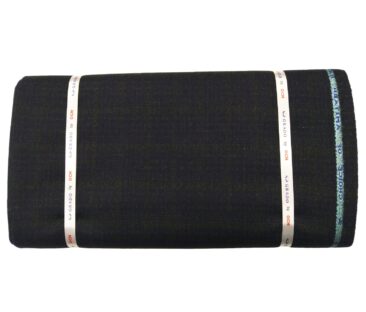 OCM Men's Wool Green Checks 2 Meter Unstitched Tweed Jacketing & Blazer Fabric (Dark Blue)