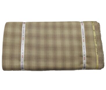 OCM Men's Wool Brown Checks 2 Meter Unstitched Tweed Jacketing & Blazer Fabric (Light Brown)