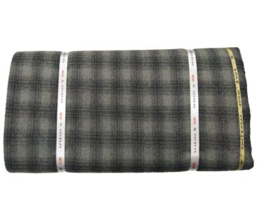 OCM Men's Wool Dark Grye Checks 2 Meter Unstitched Tweed Jacketing & Blazer Fabric (Pistachious Grey)
