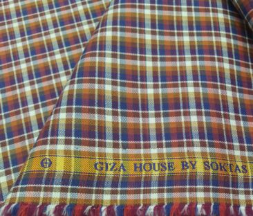 Soktas Men's Giza Cotton Burberry Checks 1.60 Meter Unstitched Shirt Fabric (Multi)